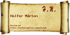 Helfer Márton névjegykártya